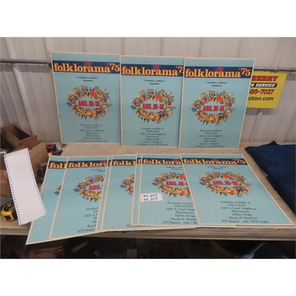 10 - 1975 Folklorama Cardboard Poster 23" x 16"