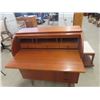 Image 4 : Teak Cylinder Top Desk with 3 Drawers 38"x36"x18"