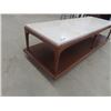 Image 2 : Teak Marble Top Coffee Table 16" x 60" x 20"
