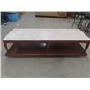 Image 3 : Teak Marble Top Coffee Table 16" x 60" x 20"