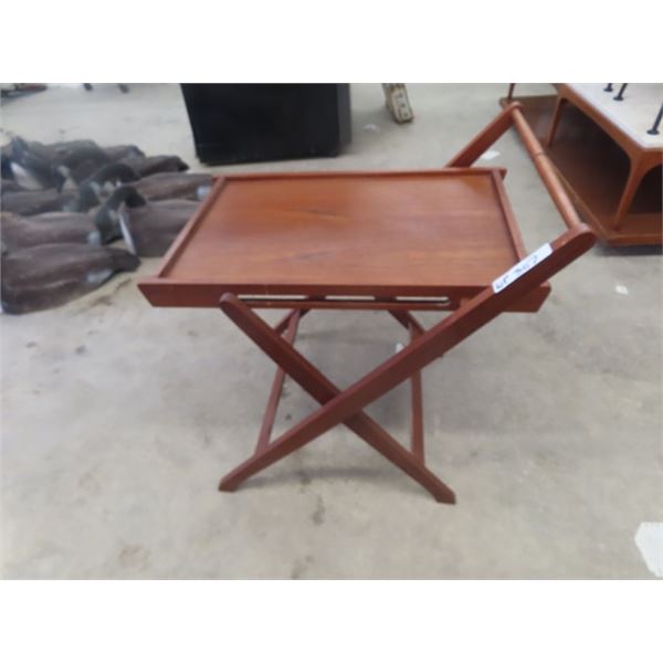 Teak Folding TV Table