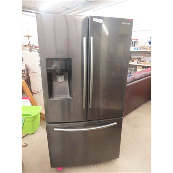 Samsung Dark Stainless Steel Side by Side Bottom Freezer Fridge with Water + Ice Dispenser 70" x 36"