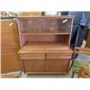 Image 3 : 8pc Teak Dining Room Suite; Buffet/China Cabinet 60" x 48" x 18" , Table 36" x 56" plus (3) - 8" Lea