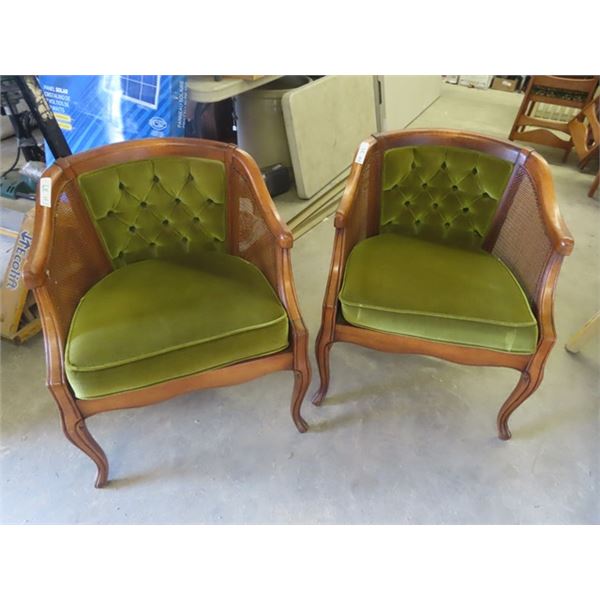 2 Occidental Button Back Chairs