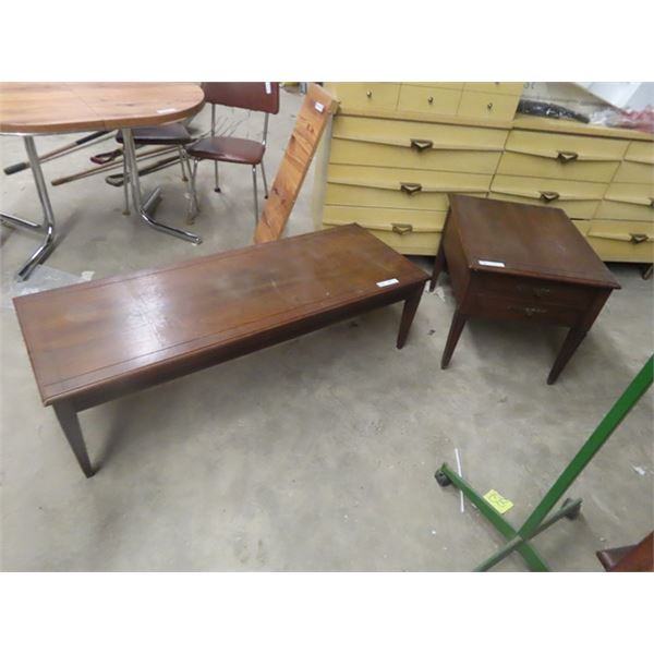 Coffee Table 53" x 20" x 15" & End Table 21"x 27" x 22"