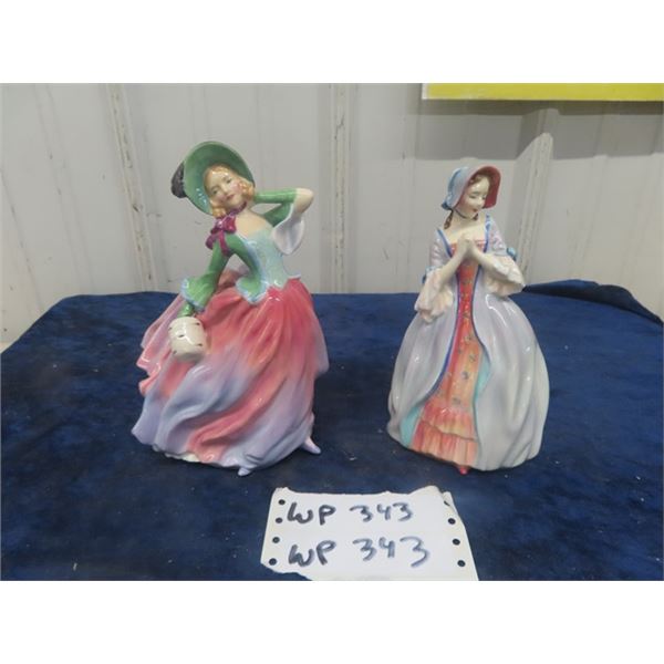 2 Royal Doulton Figurines both 7.5" Tall; 1) Autum Breeze HN 1911, 1) Deidre 1948