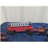 Image 3 : 3 Cast Horses & Fire Department Wagon - Biggest 11" Long