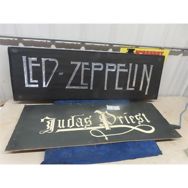 Rock 'n' Roll Display ; Led Zeppelin + Judas Priest - Biggest one 16  x 50 