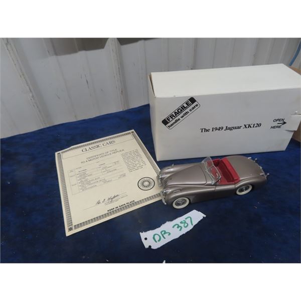 Classic Cars Die Cast 1949 Jaguar with Certificate & Box
