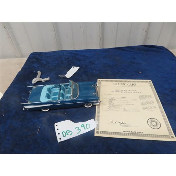 Classic Cars Die Cast 1957 Chevy Belair with Certificate