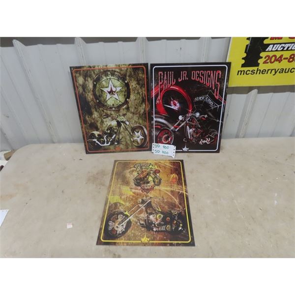 3 Metal Orange County Signs by Paul Jr. 12" x 15"