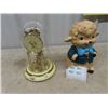 Image 1 : 1960's Kern Anniversary Clock & Ceramic Lamb Bank - Both 12" Tall
