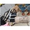 Image 3 : Purses, Hand Bags, Belts 8-12, Beach Sarong, Clay Goblets, 22k Lined Spring British Empire Dishes