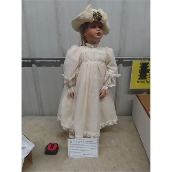 Porcelain Doll Ivory by Virgina Turner # 4 of 600 With Certificate  & Box 33" Tall - New Condition