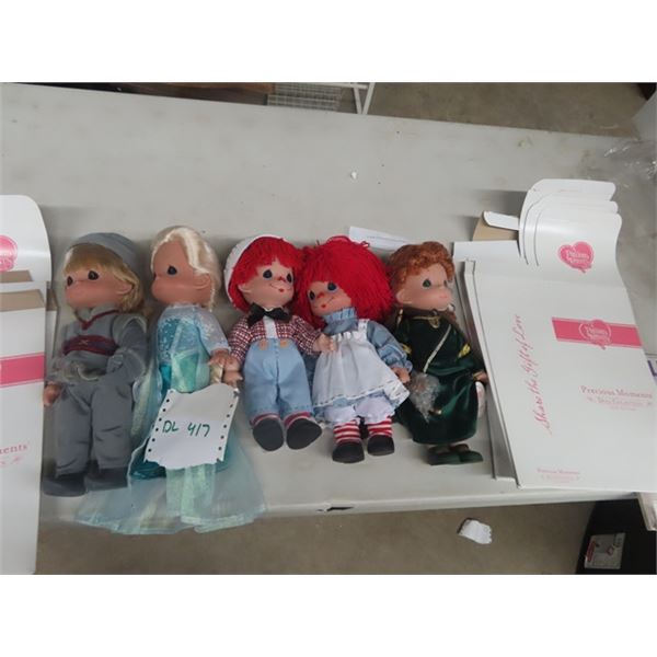 5 Precious Moment Dolls With Boxes 13" Tall New Condition