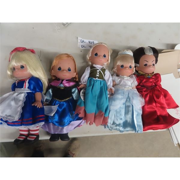 5 Precious Moment Porcelain Dolls with Boxes 13" Tall - New Condition