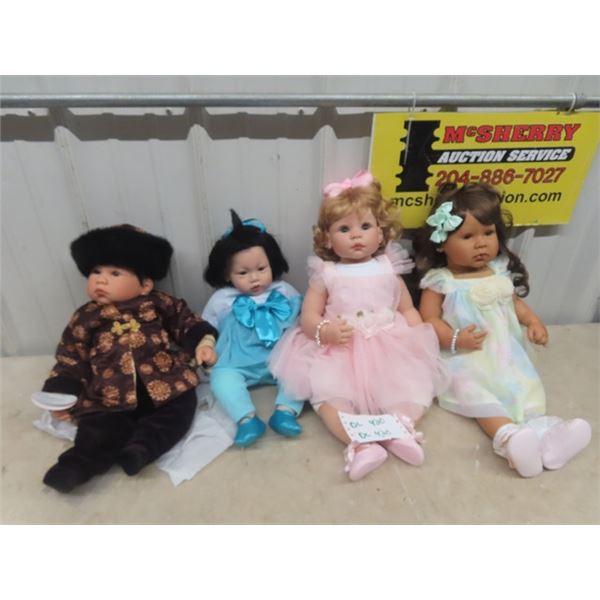 4 Artist Studio Collector Dolls 20" Tall New Condition