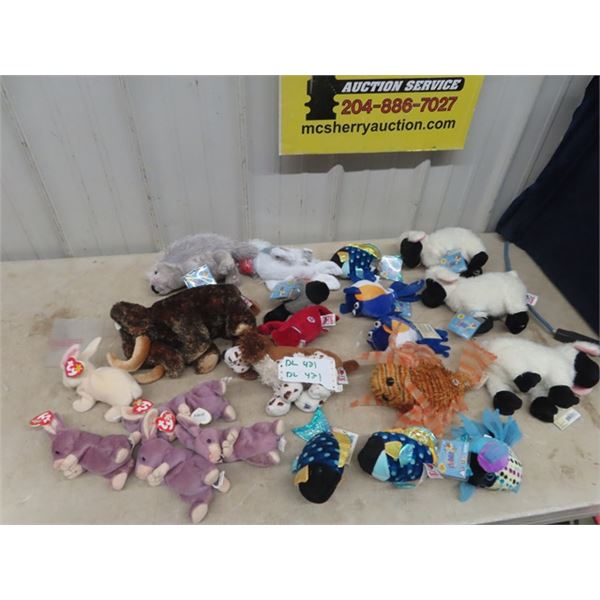 21 Webkin/Ty Plush Toys with Labels - New Condition