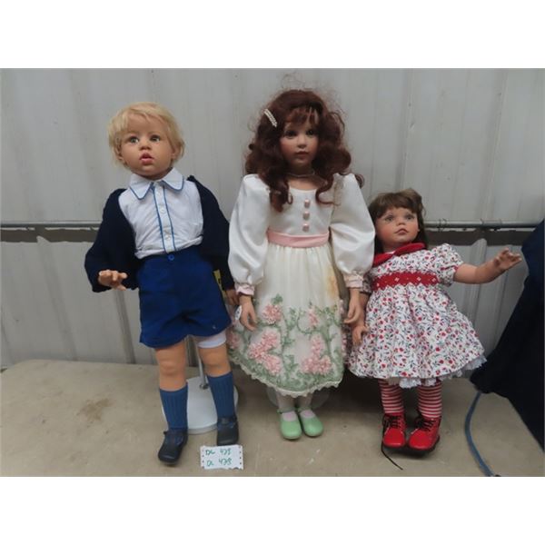 3 Dolls up to 36" Tall - Center Doll by Virginia Turner