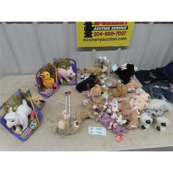 25 Plush Dolls; Tys, Furreal plus others