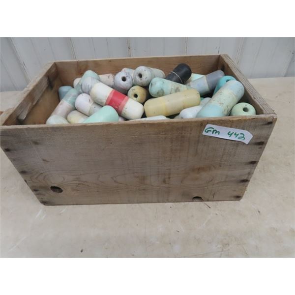 Wooden Crate Filled of Fishing Net Floats