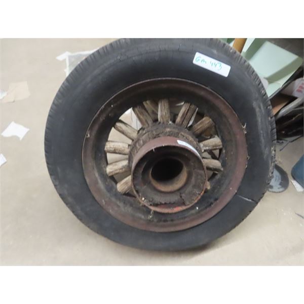 Wooden Auto Rim + Tire