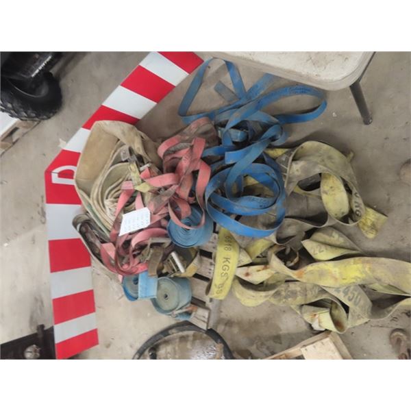Folding Semi Wide Load Sign, Load Ratchet Strapping, Heavy Duty Tow Strap - Whole Pallet Lot