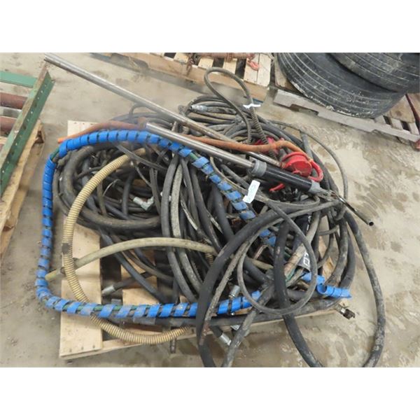 Pallet Full of V -Belts, Hydraulic Hose & Barrel Pumps