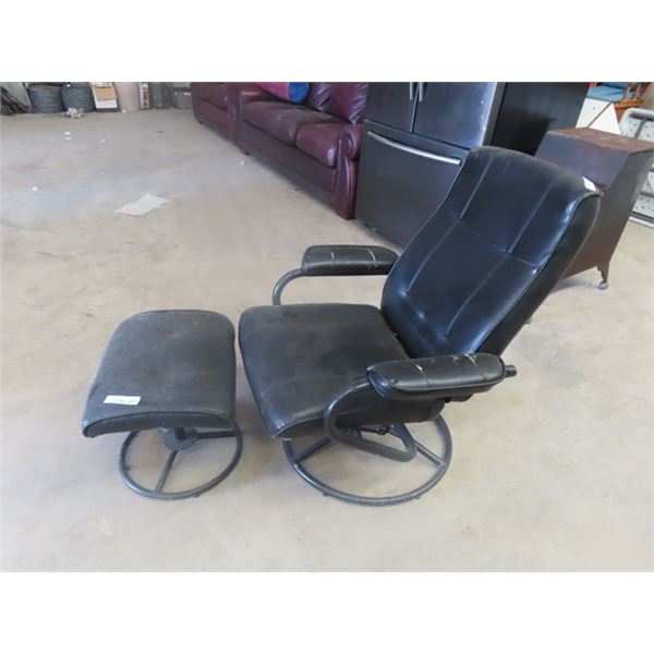 Upholstered Swivel Chair & Ottoman - Some Tears