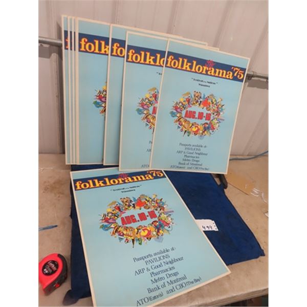 10 - 1975 Cardboard Folklorama Posters 17"x23"