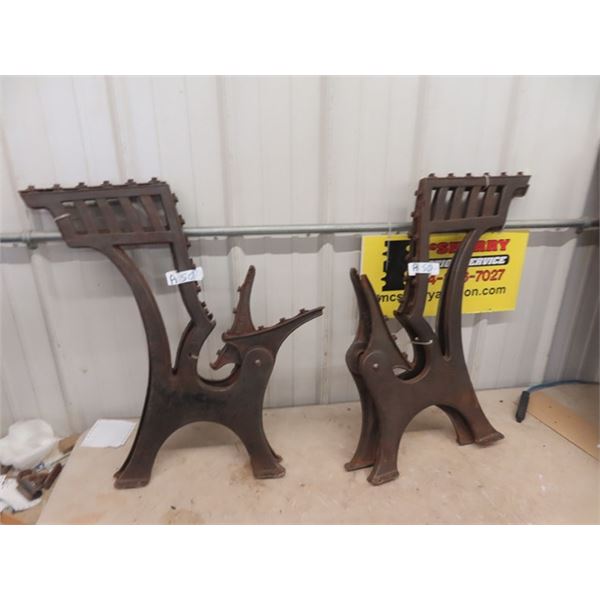 2 Sets of Cast School Desk or Bench Ends (4pc Total)