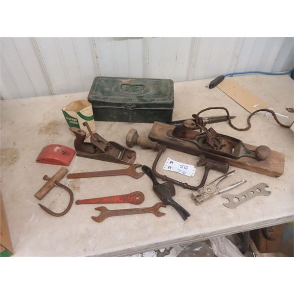 Old Tools; Planer, Drill, Wrenches