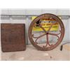 Image 1 : Cast Wheel off Coffee Grinder 22.5" Wide- Starmill & Cast Door Off Boiler 14" x 17"