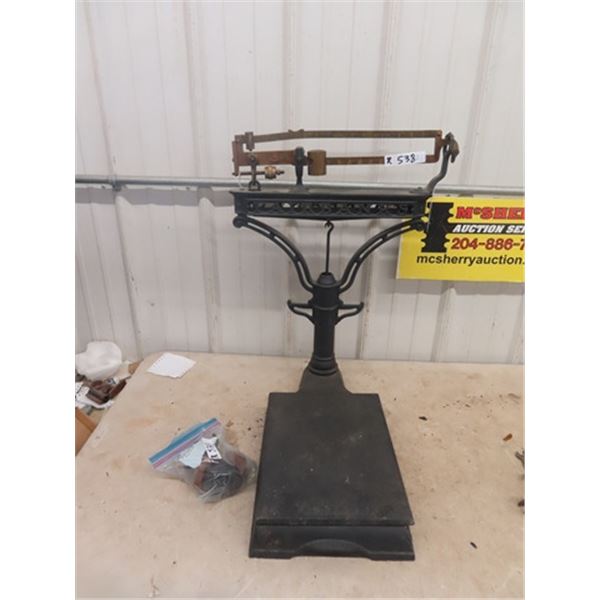 Fairbanks Scale Double Brass Beam & Weights