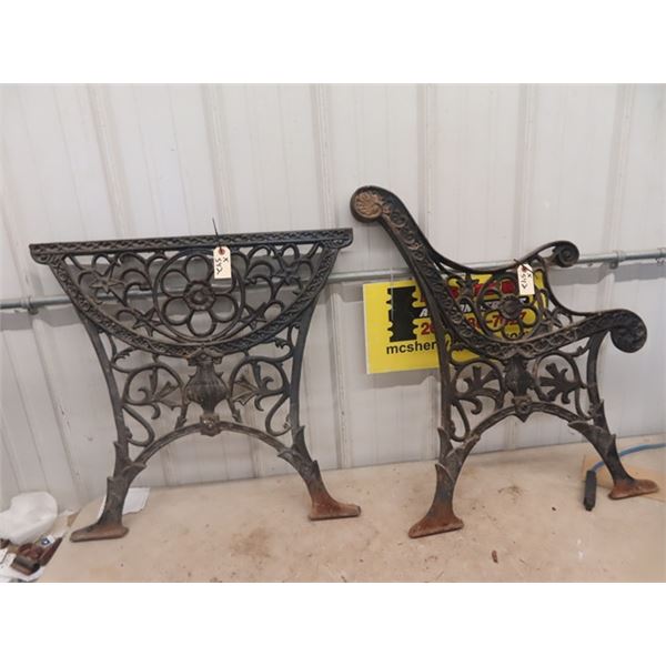 Cast Decorative Bench Ends, Cast Decorative Table Leg