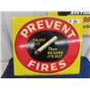 Image 1 : Vintage Metal Imperial Tobacco Co Prevent Fire Sign 15" x 17.5"