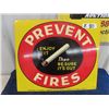 Image 1 : Vintage Metal Imperial Tobacco Co Prevent Fire Sign 15" x 17.5"