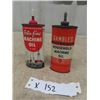 Image 1 : 2 Machine Oil Tins; 1) Extra--Fine 4oz, 1) Gambles 4oz Tin