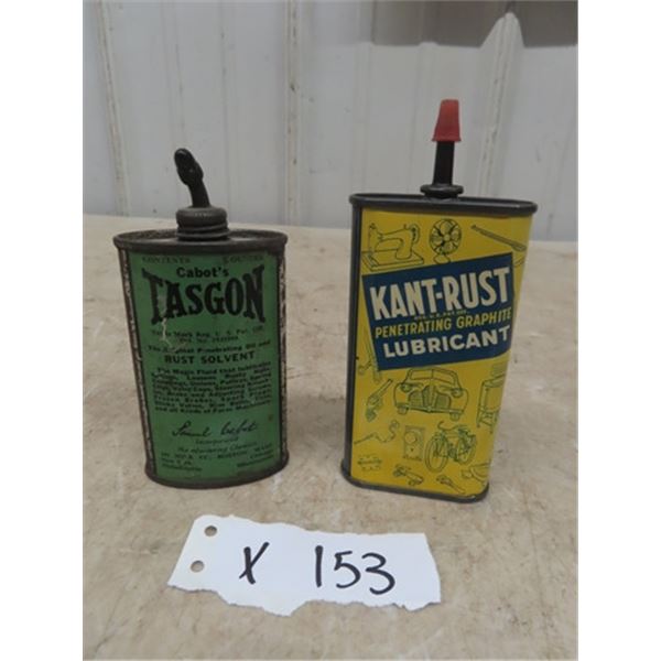 2 Tins; 1) Kant-Rust Lubricant 3oz, 1) Cabots Tasgon Rust Solvent 3oz