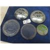 Image 1 : 2 Shore Station Hub Caps, John Deere Cover & 2 Old Auto Light Lenses