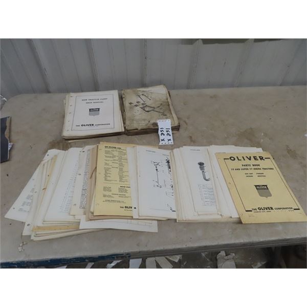 Large Quantity of Oliver Manuals+ Parts Info