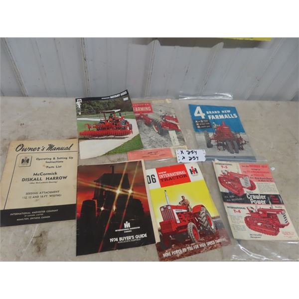 7 Inernational Tractor Brochures/Manuals