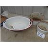Image 2 : Enamelware White with Red - Some Good- Some Rough