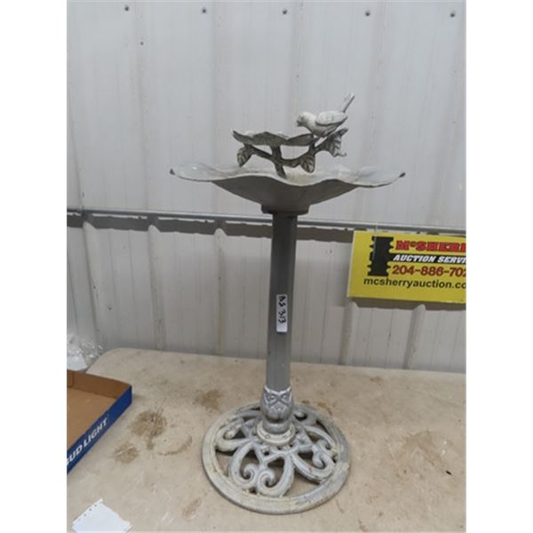 Metal Bird Bath 32" Tall 18" Wide