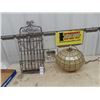 Image 1 : Wrought Iron Magazine Holder, Light Fixture, Shadow Box Picture