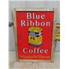 Image 1 : Vintage Blue Ribbon Metal Coffee SIgn 21" x 28"