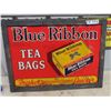 Image 1 : Vintage Blue Ribbon Metal Tea Sign 20" x 28"
