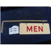 Image 1 : Shell Gas Station 2 Sided Porcelain Men's Washroom Sign with Bracket - Sign Only 5" x 14"