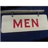 Image 2 : Shell Gas Station 2 Sided Porcelain Men's Washroom Sign with Bracket - Sign Only 5" x 14"