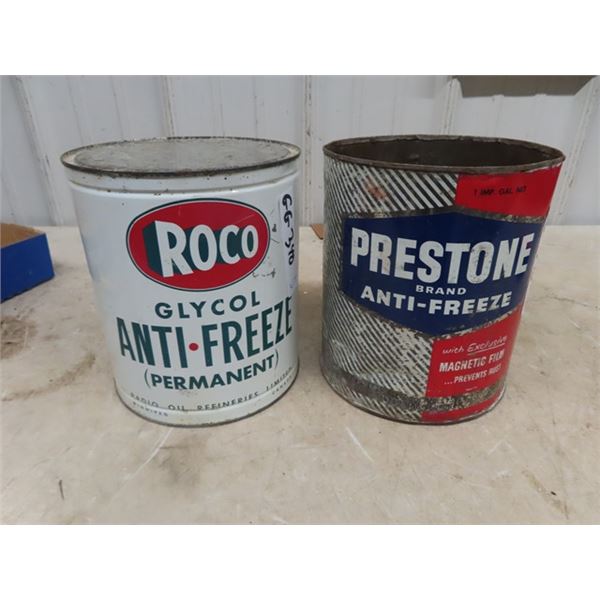 2- 1 Gal Antifreeze Cans; 1) Roco, 1) Prestone